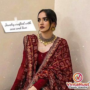 Handmade Gold Tone Coins Chokers And Earrings, Coins Jewelry Set, Jewelry Set,